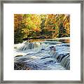 Painting Of Autumn At The Cascades Framed Print