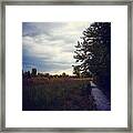Autumn Colors Stormy Skies Along The Prairie Trail -  Heat Effect Framed Print