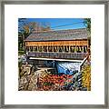 Autumn In Vermont At Quechee Covered Bridge Framed Print