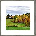Autumn In Vermont In The Woodstock Countryside 7 Framed Print