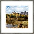 Autumn Landscape With Mountains And Trees Framed Print