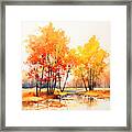 Autumn Nostalgia - A Watercolor Landscape Framed Print