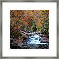 Autumn Rainbow On Cullasaja Falls Framed Print