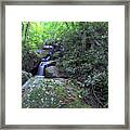 Autumn - Serenity At A Cascading Waterfall Framed Print