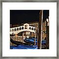 B0003178 - Rialto And Briccole In The Night, Venice Framed Print