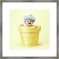 Baby Boy Flower Pot Framed Print