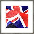 Background Close Up Of British Union Jack Flag For Great Britain Framed Print