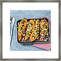 Baked Sweet Potatoes With Corn Tofu  Olives Framed Print
