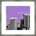 Baltimore Skyline 1 - Violet Framed Print