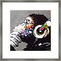 Banksy Dj Monkey Framed Print