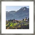 Barga And Alpi Apuane Mountains. Garfagnana, Tuscany Framed Print