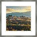 Barga Village In Autumn. Garfagnana, Tuscany Framed Print