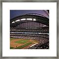 Baseball - Mlb - Reds Vs. Brewers Framed Print