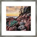 Bass Harbor Lighthouse With Lobster Trap Framed Print