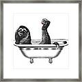 Bathroom Sloth Framed Print
