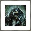 Batman In The Rain Framed Print