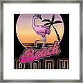 Beach Body Funny Retro Flamingo Framed Print