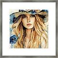 Beautiful Blue Eyed Cowgirl 3 Framed Print