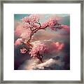 Beautiful Dreamy Cherry Blossom Tree From Heavenly Clouds. Abstr Framed Print
