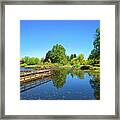 Beautiful Lake At The Residential District Framed Print