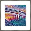 Beautiful Serene Zen Yoga Bridge Impressionism Framed Print