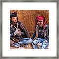 Bedouins In The Ancient City Of Petra Framed Print