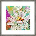 Bees And Flowers And Leaves Framed Print
