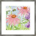 Bees In The Cottage Garden Framed Print