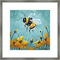 Bee's Knees - Bumblebee Painting Framed Print