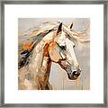 Beige Blaze - Arabian Horse Art Framed Print
