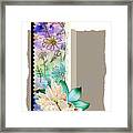 Beige Floral Collage Scrapebook Framed Print