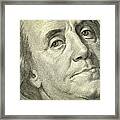 Benjamin Franklin Portrait On One Hundred Dollar Bill | Finance Framed Print