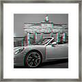 Berlin Bw - Porsche Car Anaglyph 3d Framed Print