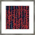 Berry Vines Red And Navy Framed Print