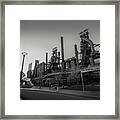 Bethlehem Steelstacks April Glow Black And White Framed Print