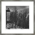 Beware Spooky Lighthouse Framed Print