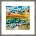 Beyond The Waves Above The Sea Framed Print