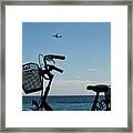 Bicycle At Seashore Framed Print