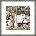 Bicycle By The Cottage Garden Fence Ii Framed Print