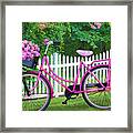 Bicycle By The Garden Fence Ii Framed Print
