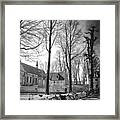 Bicycles Of Bruges Belgium Black And White Framed Print
