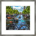 Bicycles On The Canals Ii Framed Print