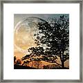 Big Moon In Sunset Framed Print