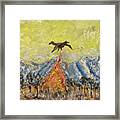 Bird Escapes Fire In The Forest Framed Print
