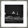 Black And White Night In Paris Framed Print