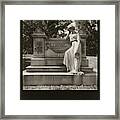 Black And White Polaroid 600 Spring Grove Cemetery Cincinnati Ohio Framed Print