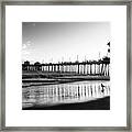 Black California Series - Huntington Beach At Sunset Framed Print