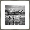 Black California Series - Huntington Beach Surf City Framed Print