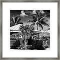 Black Florida Series - Tropical House Key West Framed Print