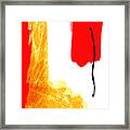 Black Line Red White And Yellow Abstract Framed Print